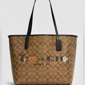 COPY - Coach City Tote Bag Handbag Signature Canvas Halloween
